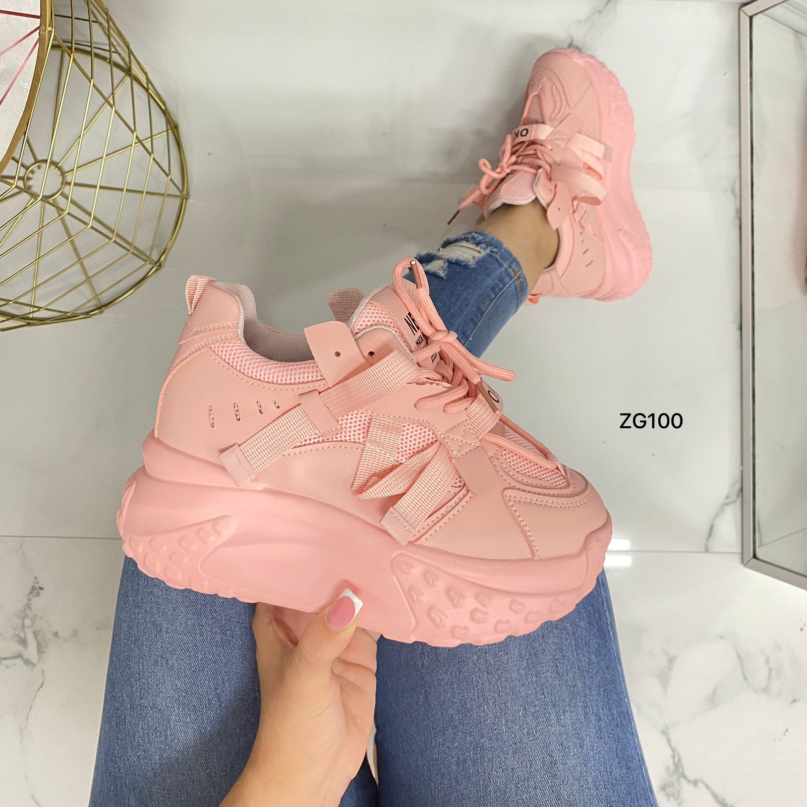 Tenis rosado suela 5cm X-28 C-2